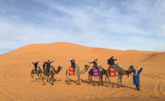 Camel trakking with our 3 days desert tour from Marrakech to Merzouga desert