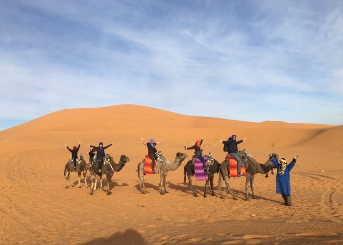 Camel trakking with our 3 days desert tour from Marrakech to Merzouga desert